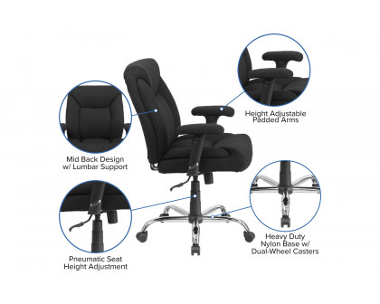 BLNK - HERCULES Series Fabric Deep Tufted Swivel Ergonomic Task Office Chair with Adjustable Arms