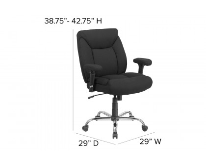 BLNK - HERCULES Series Fabric Deep Tufted Swivel Ergonomic Task Office Chair with Adjustable Arms