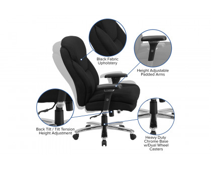 BLNK - HERCULES Series Style 1 Fabric Executive Ergonomic Office Chair with Lumbar Knob in Black