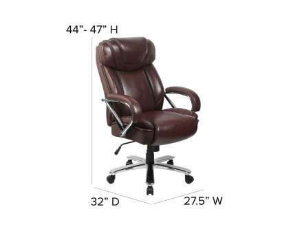 BLNK HERCULES Series LeatherSoft Executive Swivel Ergonomic Office Chair with Extra Wide Seat - Brown