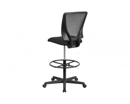 BLNK Harper Ergonomic Fabric Mid-Back Mesh Drafting Chair with Seat and Adjustable Foot Ring