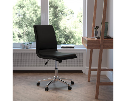 BLNK Madigan Mid-Back Armless Swivel Task Office Chair with and Adjustable Chrome Base