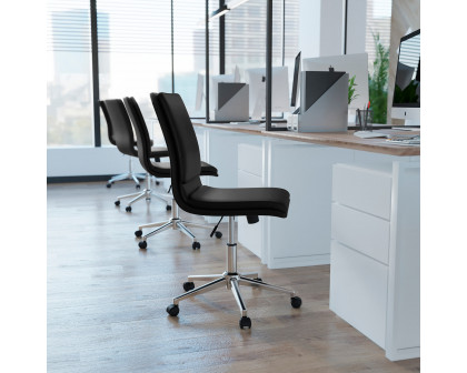 BLNK Madigan Mid-Back Armless Swivel Task Office Chair with and Adjustable Chrome Base - Black