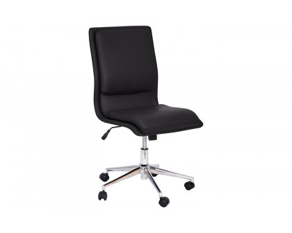 BLNK Madigan Mid-Back Armless Swivel Task Office Chair with and Adjustable Chrome Base - Black