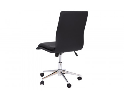 BLNK Madigan Mid-Back Armless Swivel Task Office Chair with and Adjustable Chrome Base - Black