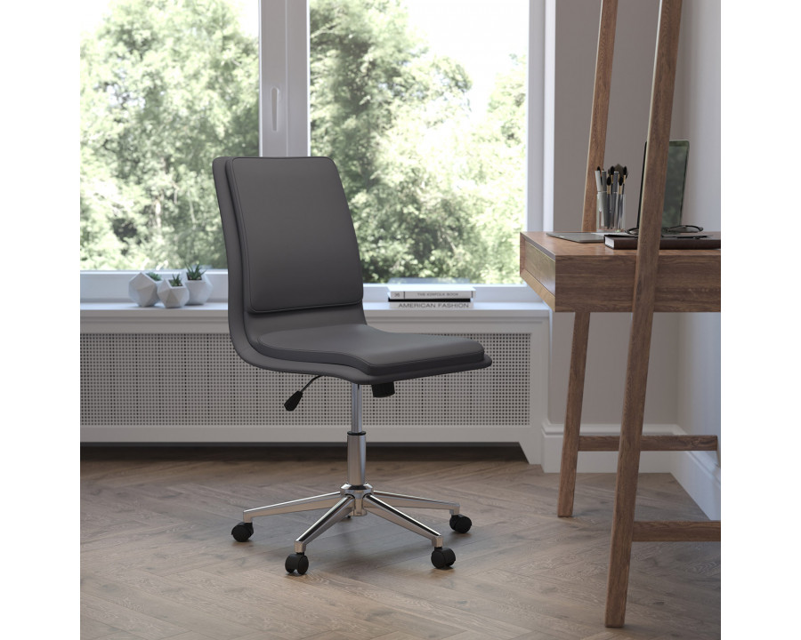 BLNK Madigan Mid-Back Armless Swivel Task Office Chair with and Adjustable Chrome Base