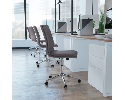 BLNK Madigan Mid-Back Armless Swivel Task Office Chair with and Adjustable Chrome Base