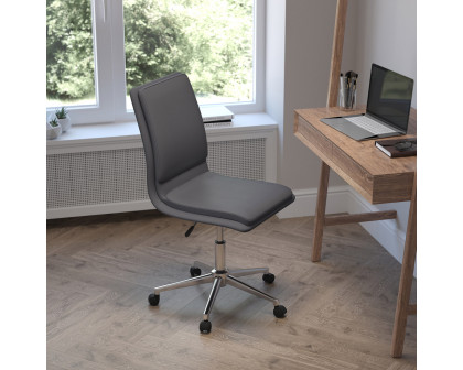 BLNK Madigan Mid-Back Armless Swivel Task Office Chair with and Adjustable Chrome Base - Gray