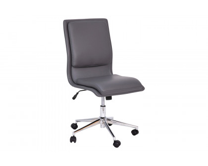 BLNK Madigan Mid-Back Armless Swivel Task Office Chair with and Adjustable Chrome Base - Gray