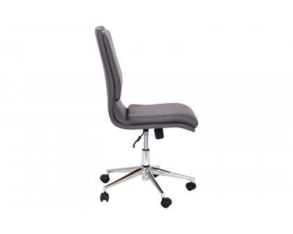 BLNK Madigan Mid-Back Armless Swivel Task Office Chair with and Adjustable Chrome Base - Gray