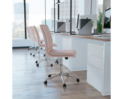 BLNK Madigan Mid-Back Armless Swivel Task Office Chair with and Adjustable Chrome Base - Taupe