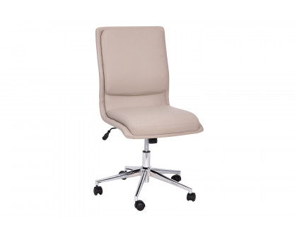 BLNK Madigan Mid-Back Armless Swivel Task Office Chair with and Adjustable Chrome Base - Taupe