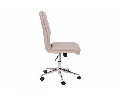 BLNK Madigan Mid-Back Armless Swivel Task Office Chair with and Adjustable Chrome Base - Taupe