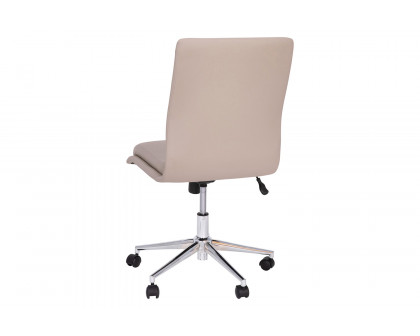 BLNK Madigan Mid-Back Armless Swivel Task Office Chair with and Adjustable Chrome Base - Taupe