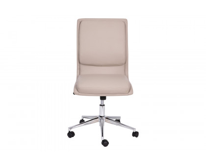 BLNK Madigan Mid-Back Armless Swivel Task Office Chair with and Adjustable Chrome Base - Taupe