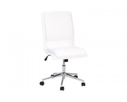 BLNK Madigan Mid-Back Armless Swivel Task Office Chair with and Adjustable Chrome Base - White