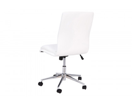 BLNK Madigan Mid-Back Armless Swivel Task Office Chair with and Adjustable Chrome Base - White