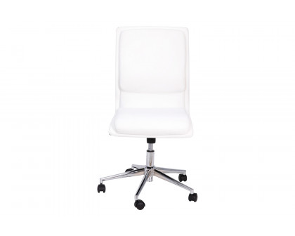 BLNK Madigan Mid-Back Armless Swivel Task Office Chair with and Adjustable Chrome Base - White