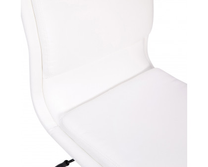 BLNK Madigan Mid-Back Armless Swivel Task Office Chair with and Adjustable Chrome Base - White