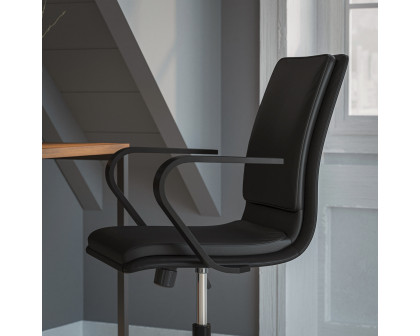 BLNK James Mid-Back Designer Executive Office Chair with Arms - Black Frame