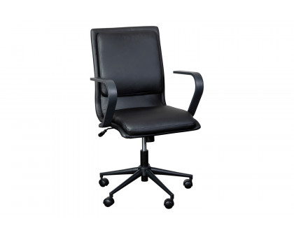 BLNK James Mid-Back Designer Executive Office Chair with Arms - Black Frame