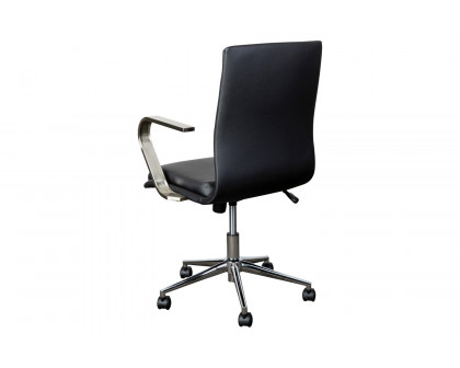 BLNK James Mid-Back Designer Executive Office Chair with Brushed Chrome Base and Arms - Black