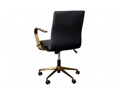 BLNK James Mid-Back Designer Executive Office Chair with Arms - Brushed Gold Frame