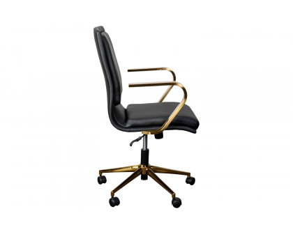 BLNK James Mid-Back Designer Executive Office Chair with Arms - Brushed Gold Frame