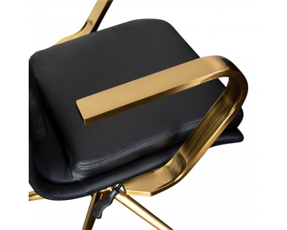 BLNK James Mid-Back Designer Executive Office Chair with Arms - Brushed Gold Frame