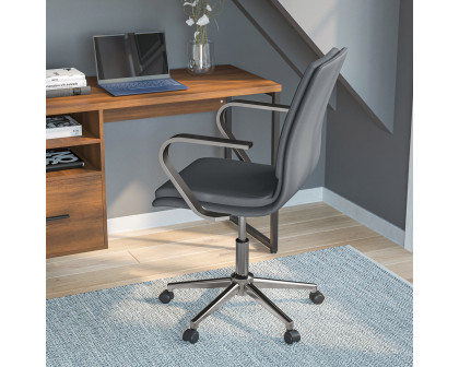 BLNK James Mid-Back Designer Executive Office Chair with Brushed Chrome Base and Arms