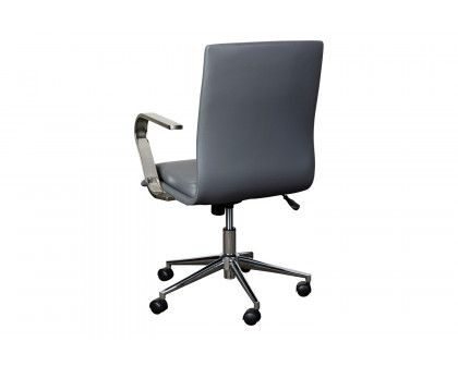 BLNK James Mid-Back Designer Executive Office Chair with Brushed Chrome Base and Arms - Gray