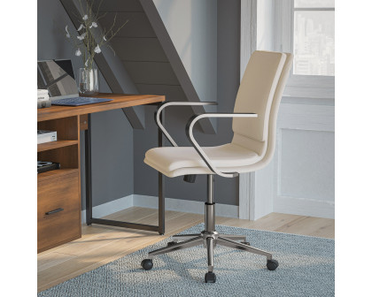 BLNK James Mid-Back Designer Executive Office Chair with Brushed Chrome Base and Arms