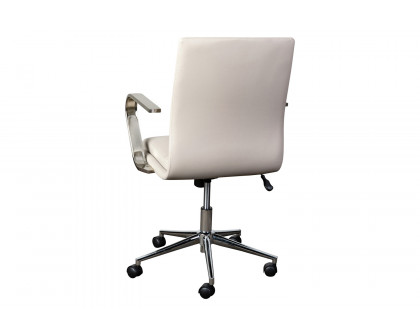 BLNK James Mid-Back Designer Executive Office Chair with Brushed Chrome Base and Arms - Taupe