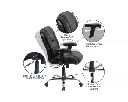 BLNK - HERCULES Series LeatherSoft Ergonomic Task Office Chair with Chrome Base and Adjustable Arms