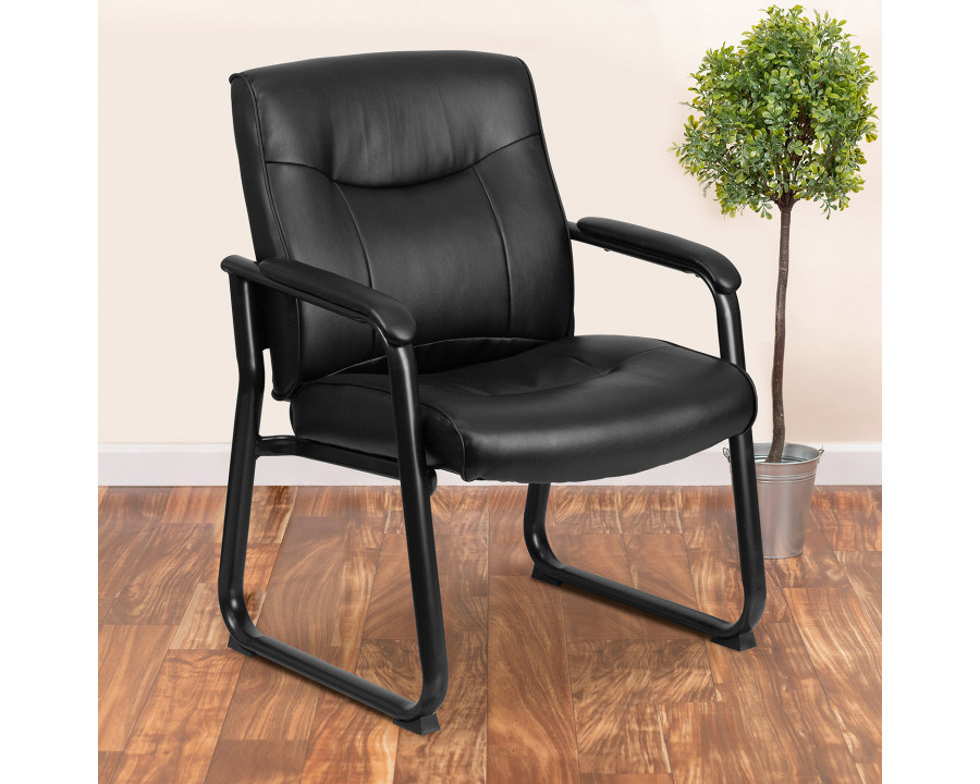 BLNK - HERCULES Series LeatherSoft Executive Side Reception Chair with Sled Base