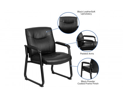 BLNK - HERCULES Series LeatherSoft Executive Side Reception Chair with Sled Base