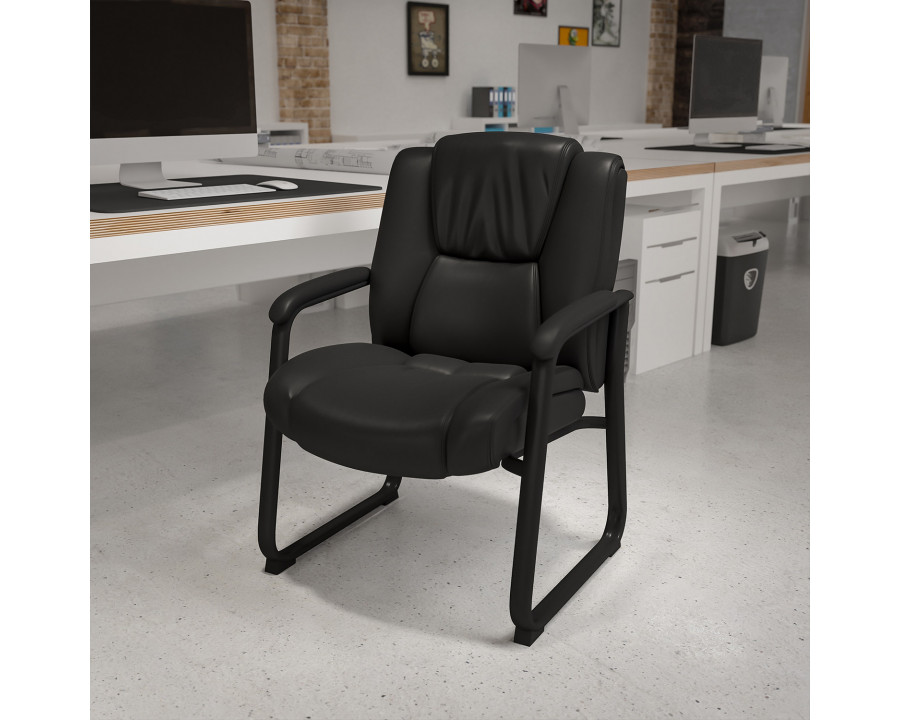 BLNK - Black LeatherSoft Side Reception Chairs