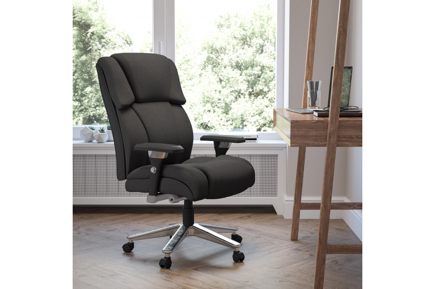 BLNK™ HERCULES Series Style 2 Fabric Executive Ergonomic Office Chair with Lumbar Knob - Black