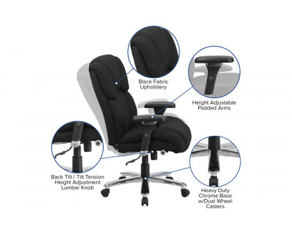 BLNK™ HERCULES Series Style 2 Fabric Executive Ergonomic Office Chair with Lumbar Knob - Black