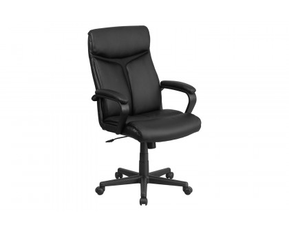 BLNK - Raya LeatherSoft High-Back Executive Swivel Office Chair with Slight Mesh Accent and Arms