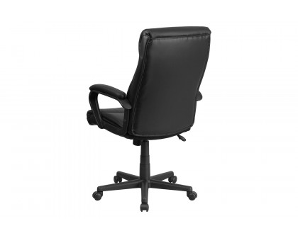 BLNK - Raya LeatherSoft High-Back Executive Swivel Office Chair with Slight Mesh Accent and Arms