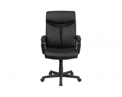 BLNK - Raya LeatherSoft High-Back Executive Swivel Office Chair with Slight Mesh Accent and Arms