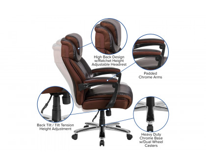 BLNK - LeatherSoft Executive Swivel Office Chair with Headrest and Wheels