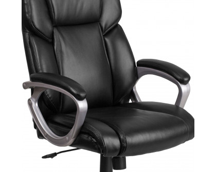 BLNK Carolyn LeatherSoft Mid-Back Executive Swivel Office Chair with Padded Arms - Black