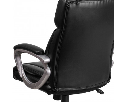 BLNK Carolyn LeatherSoft Mid-Back Executive Swivel Office Chair with Padded Arms - Black