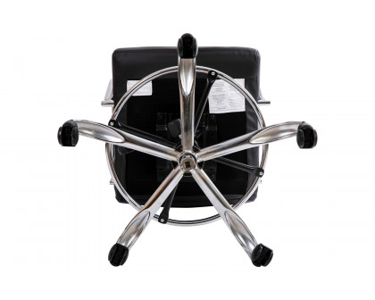 BLNK Whitney LeatherSoft Mid-Back Drafting Chair with Adjustable Foot Ring and Chrome Base - Black