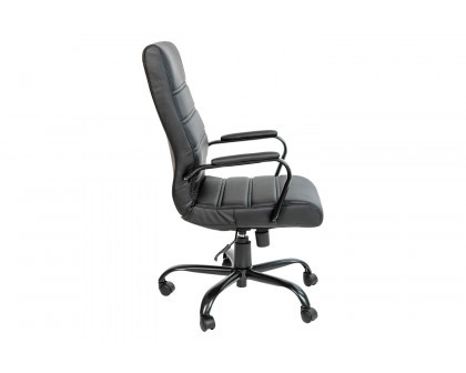 BLNK Whitney LeatherSoft High-Back Executive Swivel Office Chair with Black Frame and Arms - Black