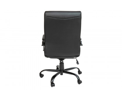 BLNK Whitney LeatherSoft High-Back Executive Swivel Office Chair with Black Frame and Arms - Black