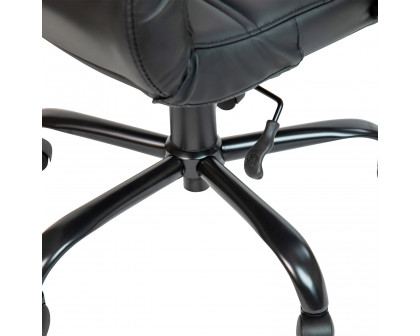 BLNK Whitney LeatherSoft High-Back Executive Swivel Office Chair with Black Frame and Arms - Black