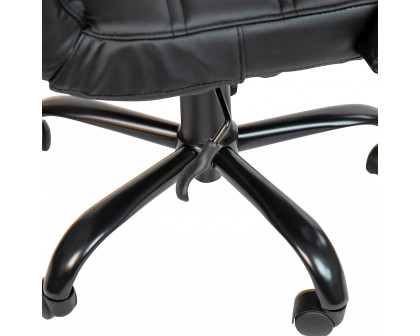 BLNK Whitney LeatherSoft Mid-Back Executive Swivel Office Chair with Black Frame and Arms - Black